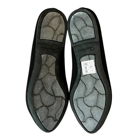 Skechers Cleo Bewitch Black Slip On Stretch Fit Memory Foam Ballet Flats Sz 7 - Picture 9 of 15